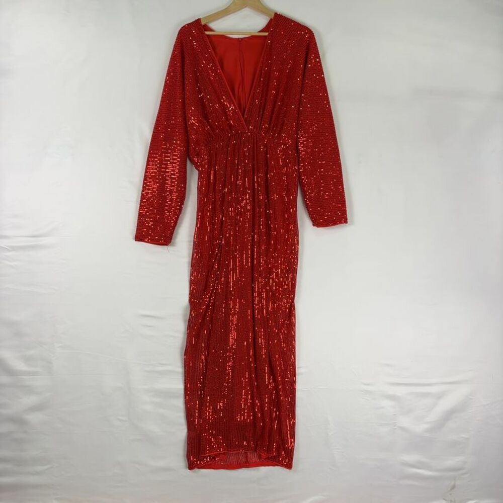 MODA ME COUTURE Women's Formal Long Sequined Evening Dress